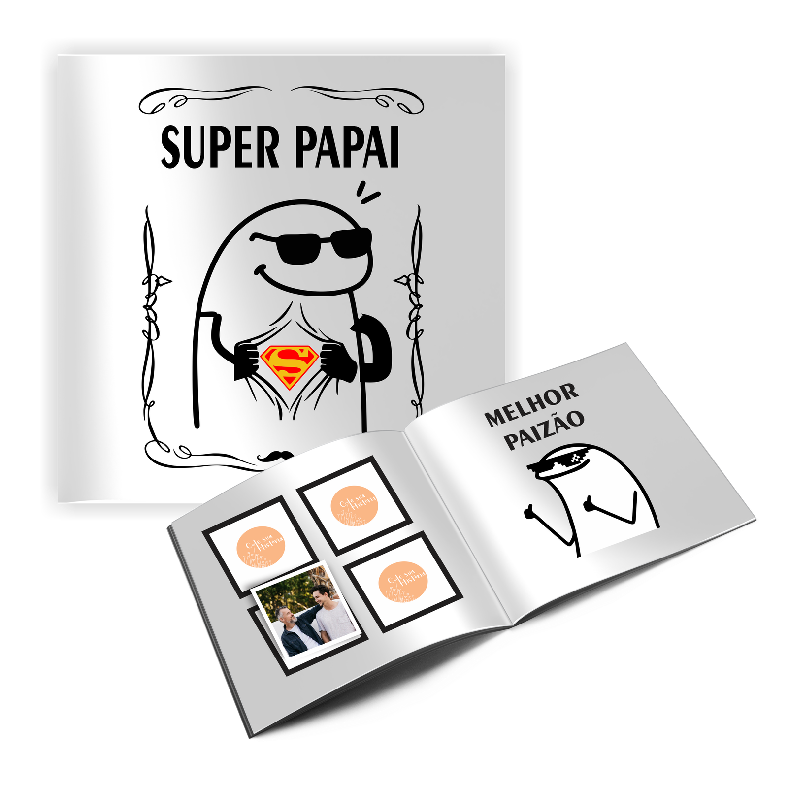 Álbum de Figurinhas Personalizado dia dos pais fotos inclusas - Colando História